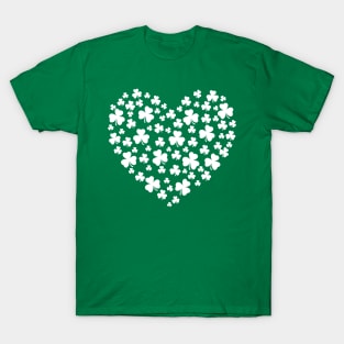 St Patrick's Day Irish Shamrock Heart T-shirt T-Shirt